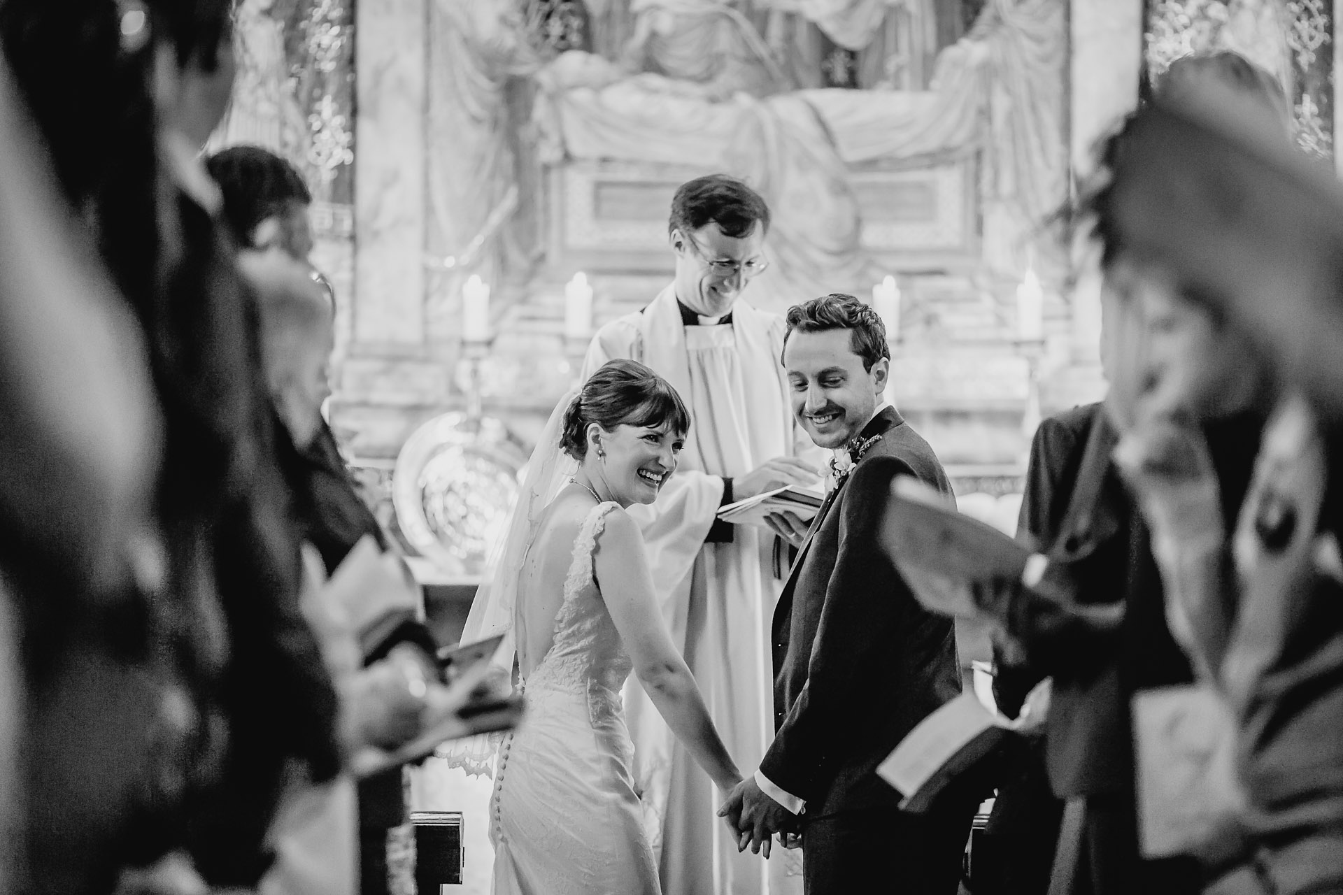 laughter in the chapel - capesthorne hall wedding photos
