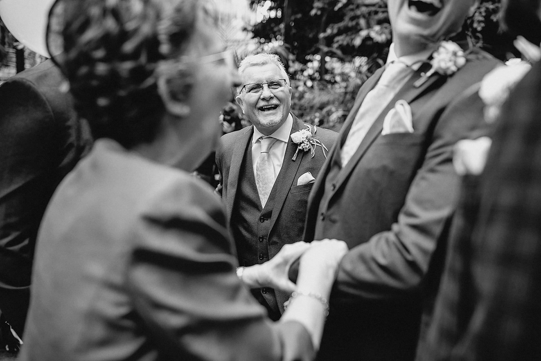 smiling, laughter, handshake, father of the groom