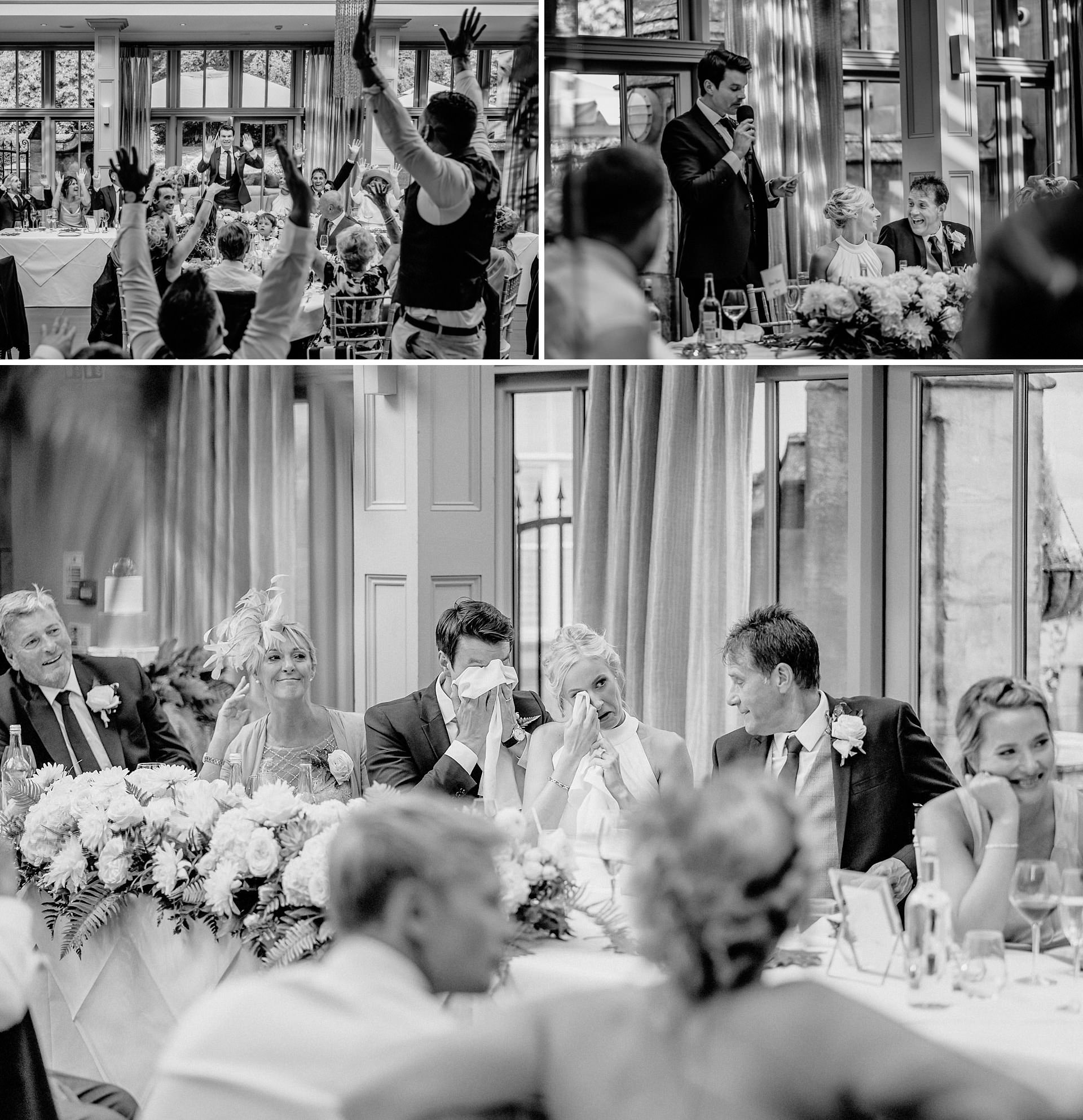 speeches, toasts, black and white, father of the bride, groom and best man