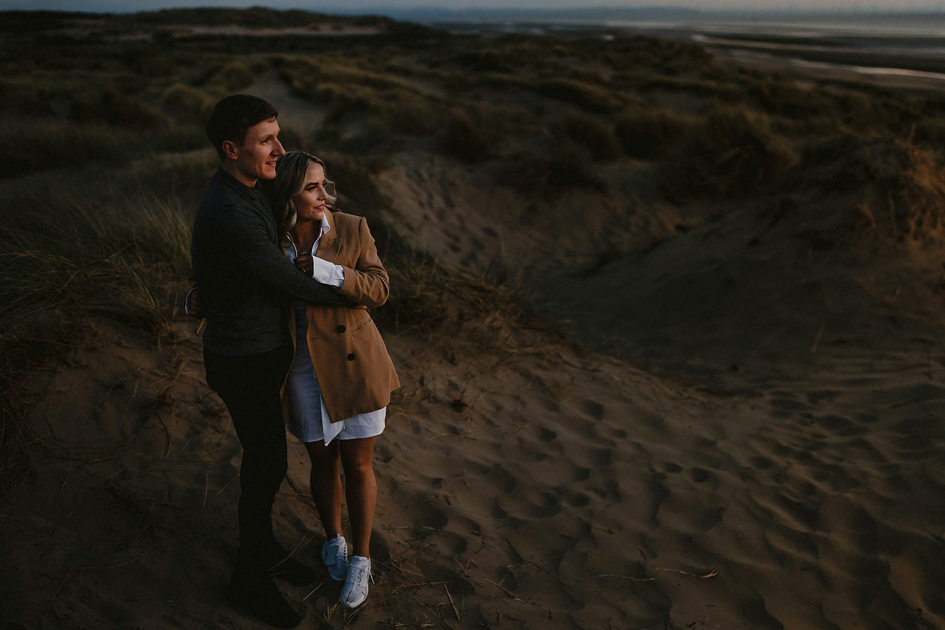 an engagement shoot in formby, liverpool