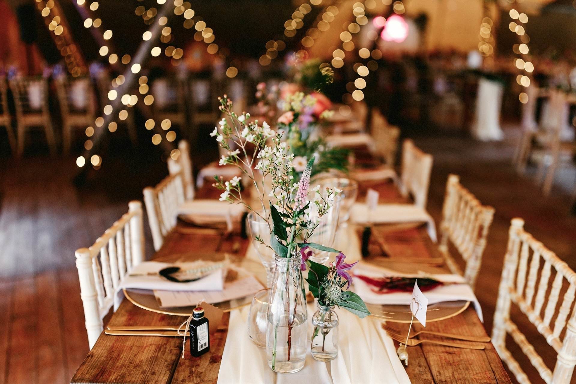 table settings, wedding details