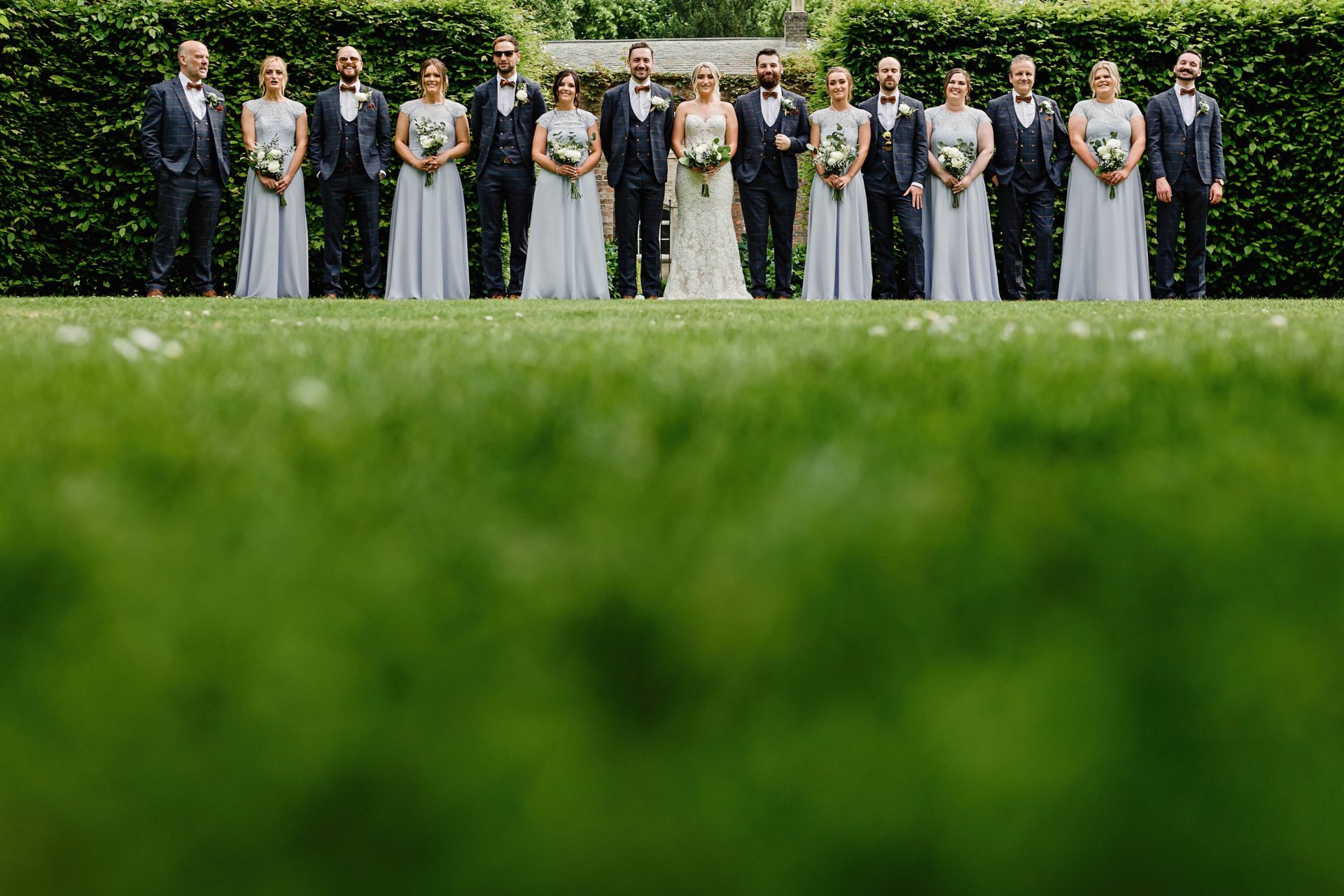 bridal party in the walled garden