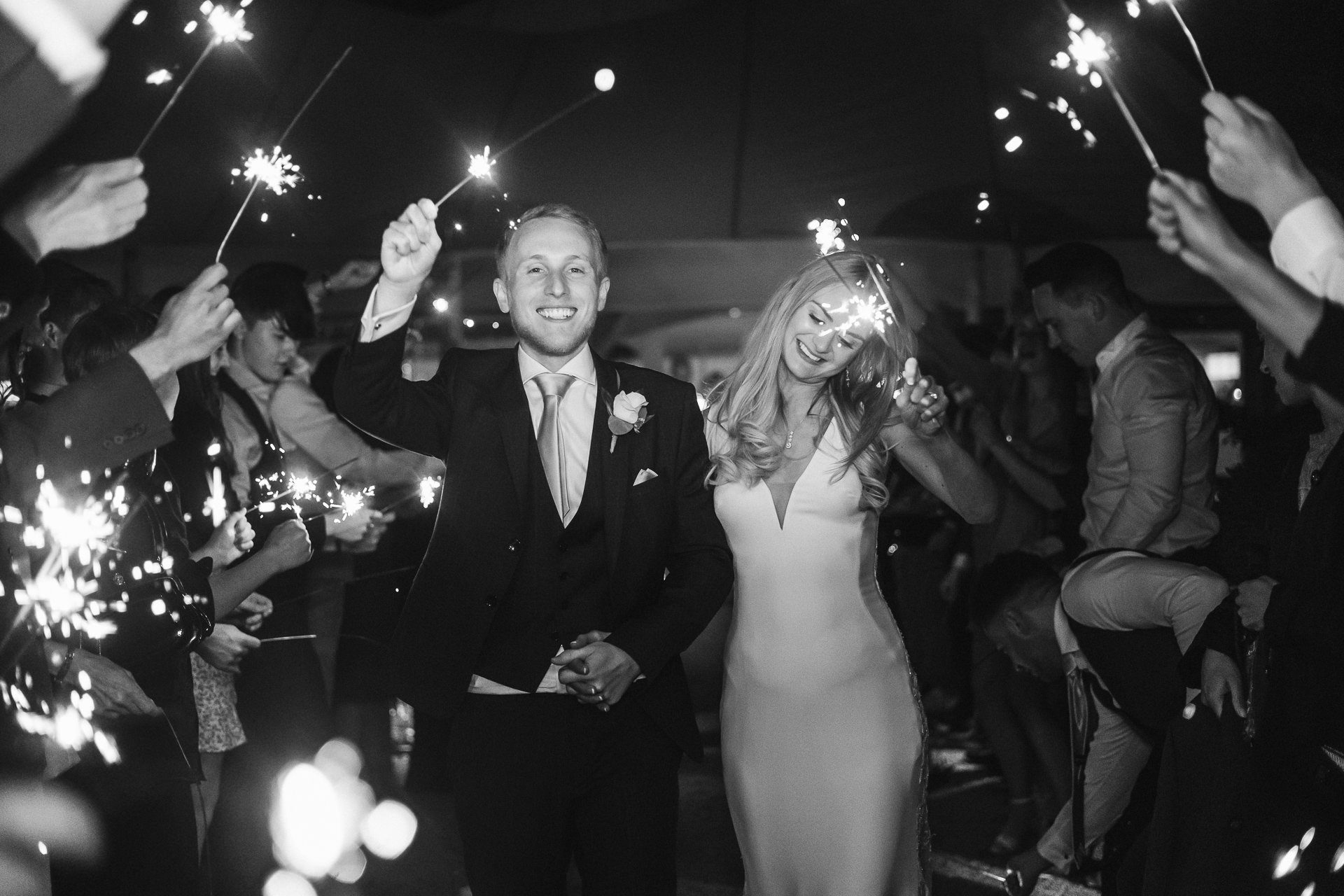 middleton lodge wedding, sparklers