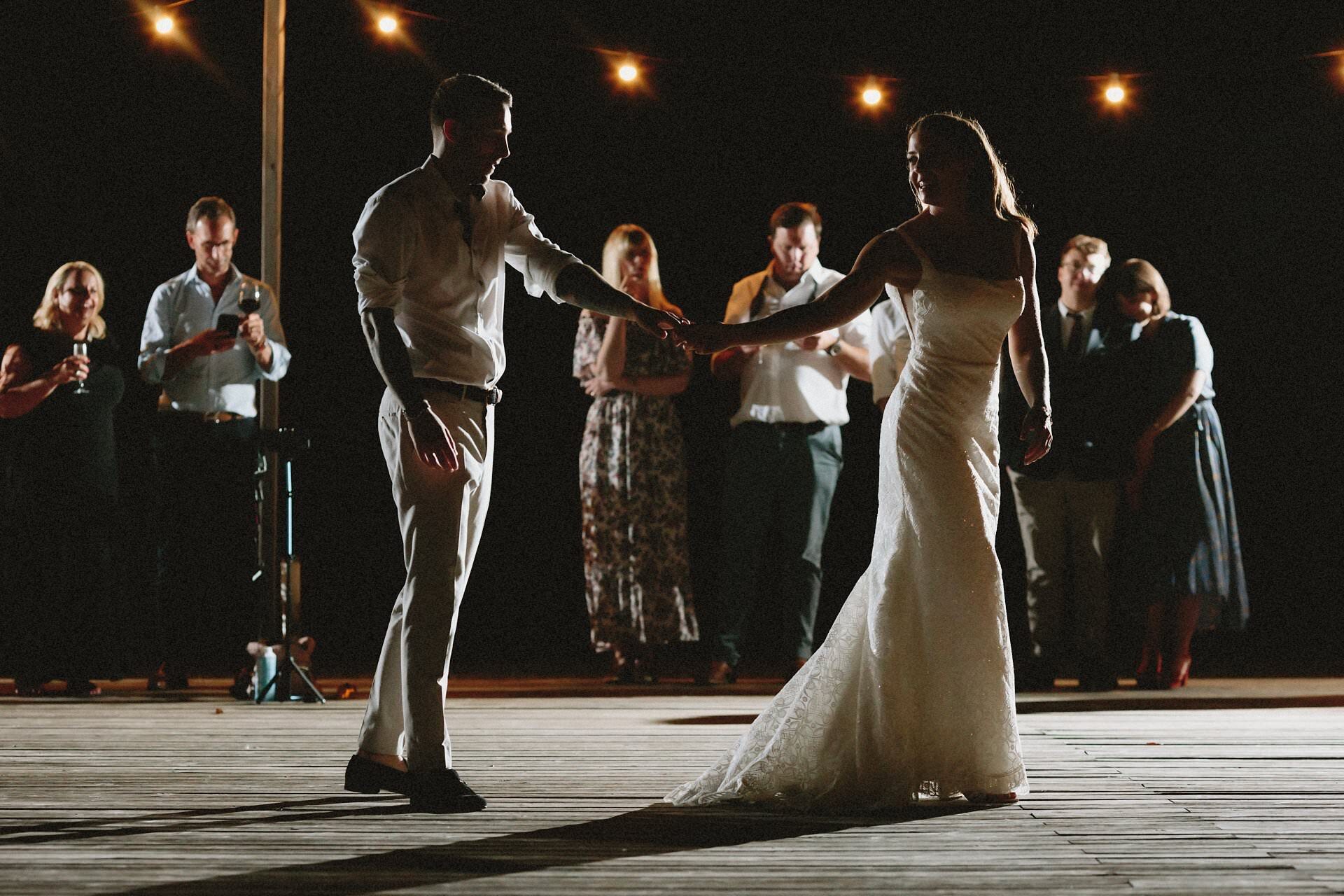 first dance outside at night