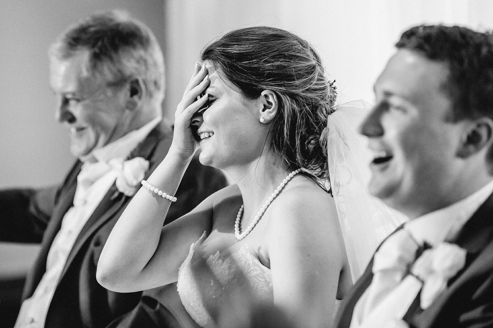 reaction during wedding toasts