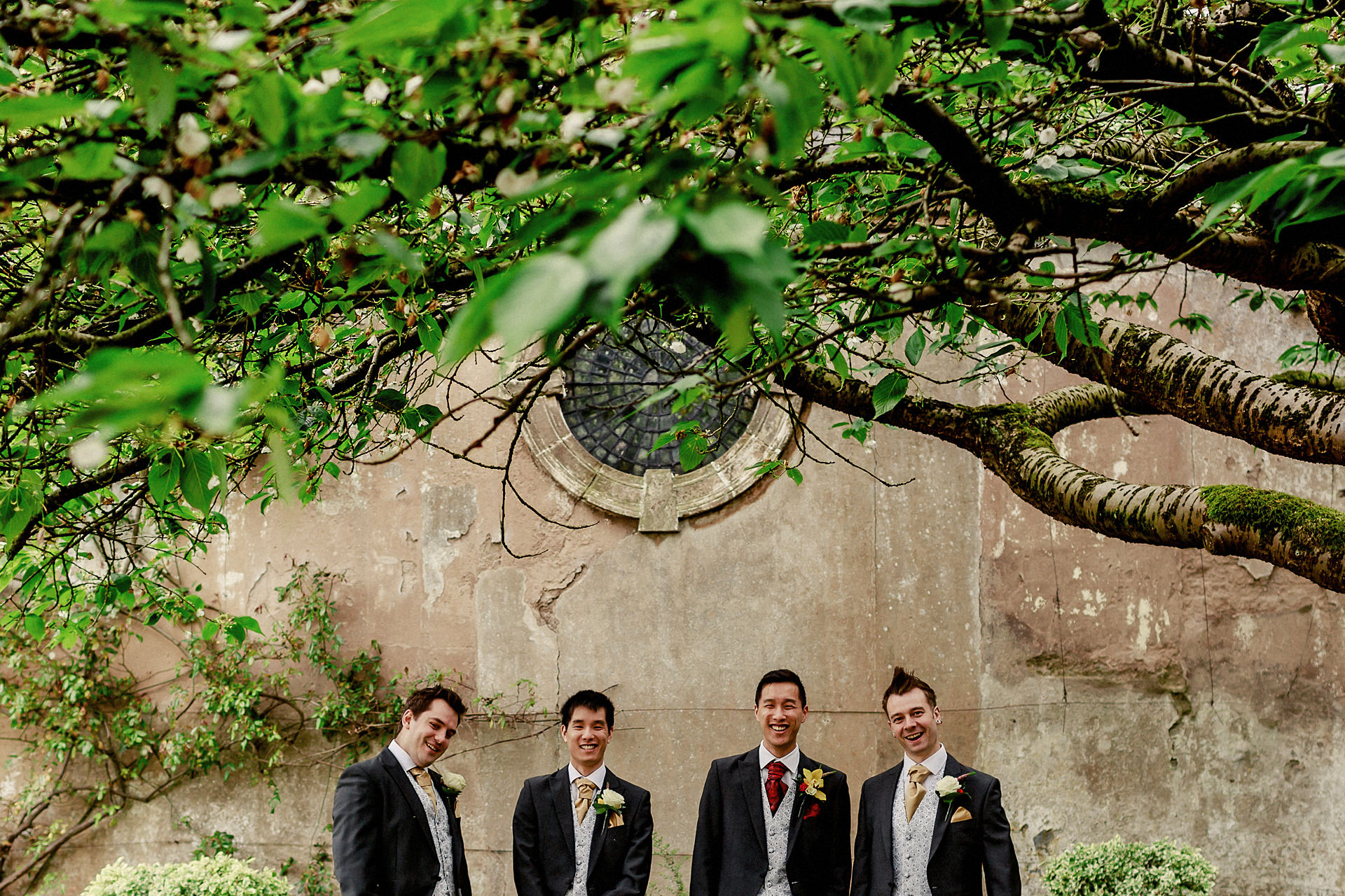 chinese wedding at capesthorne hall, photo of the groomsmen