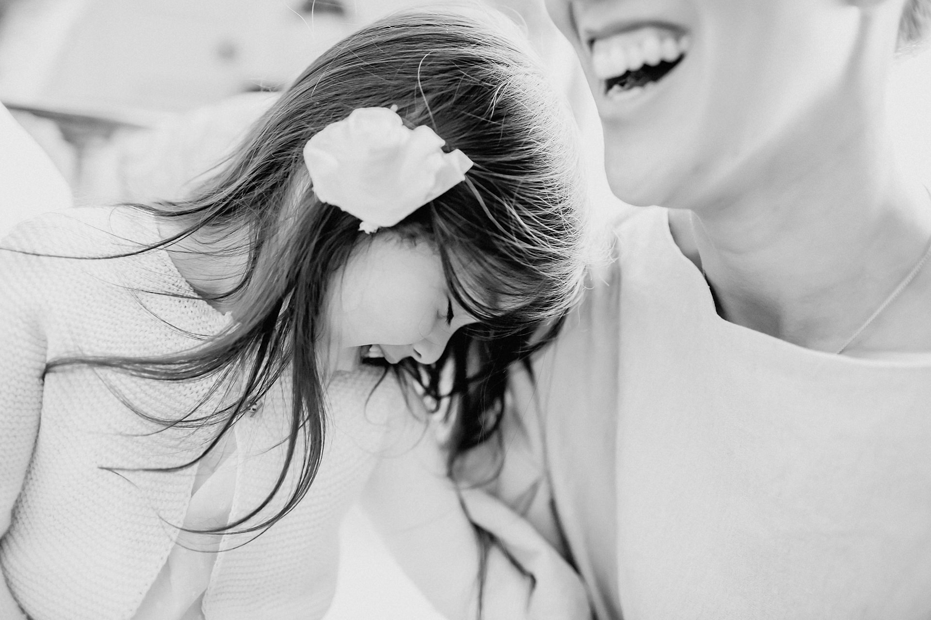 laughing bridesmaid