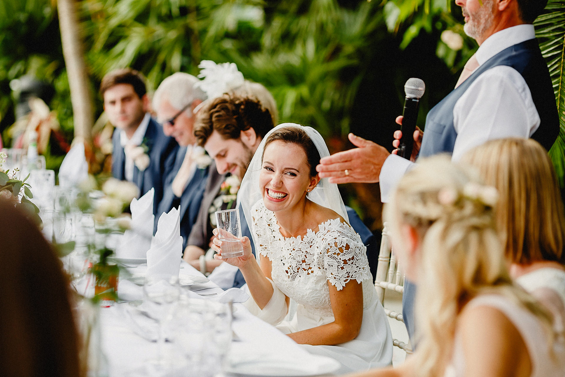 the bride during te speeches 