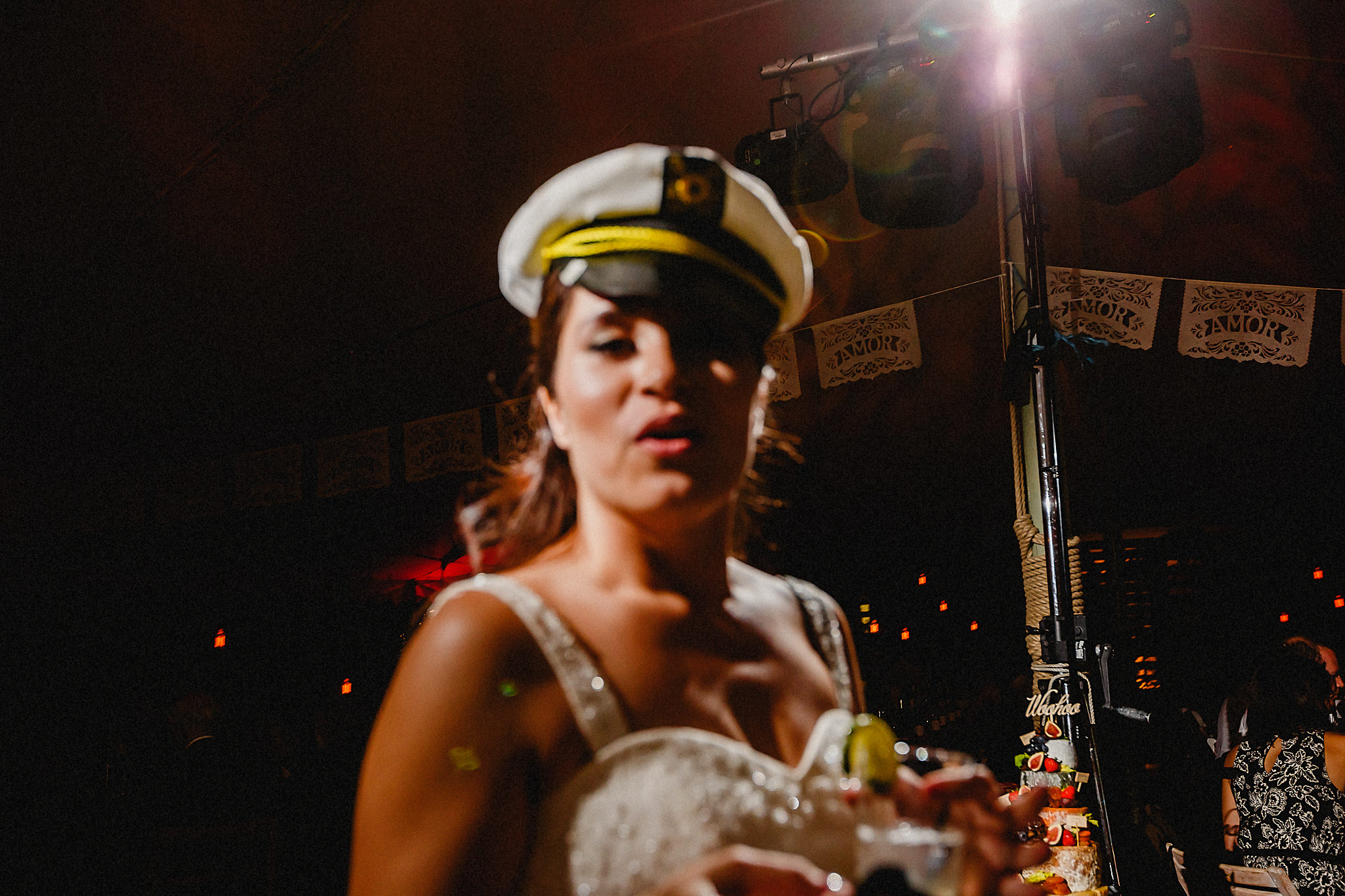 bride in sailor hat 