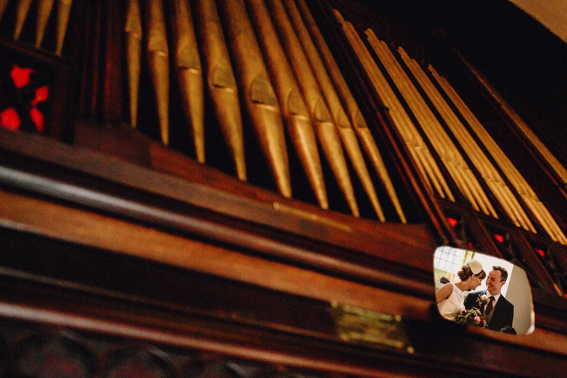 church organ and miror