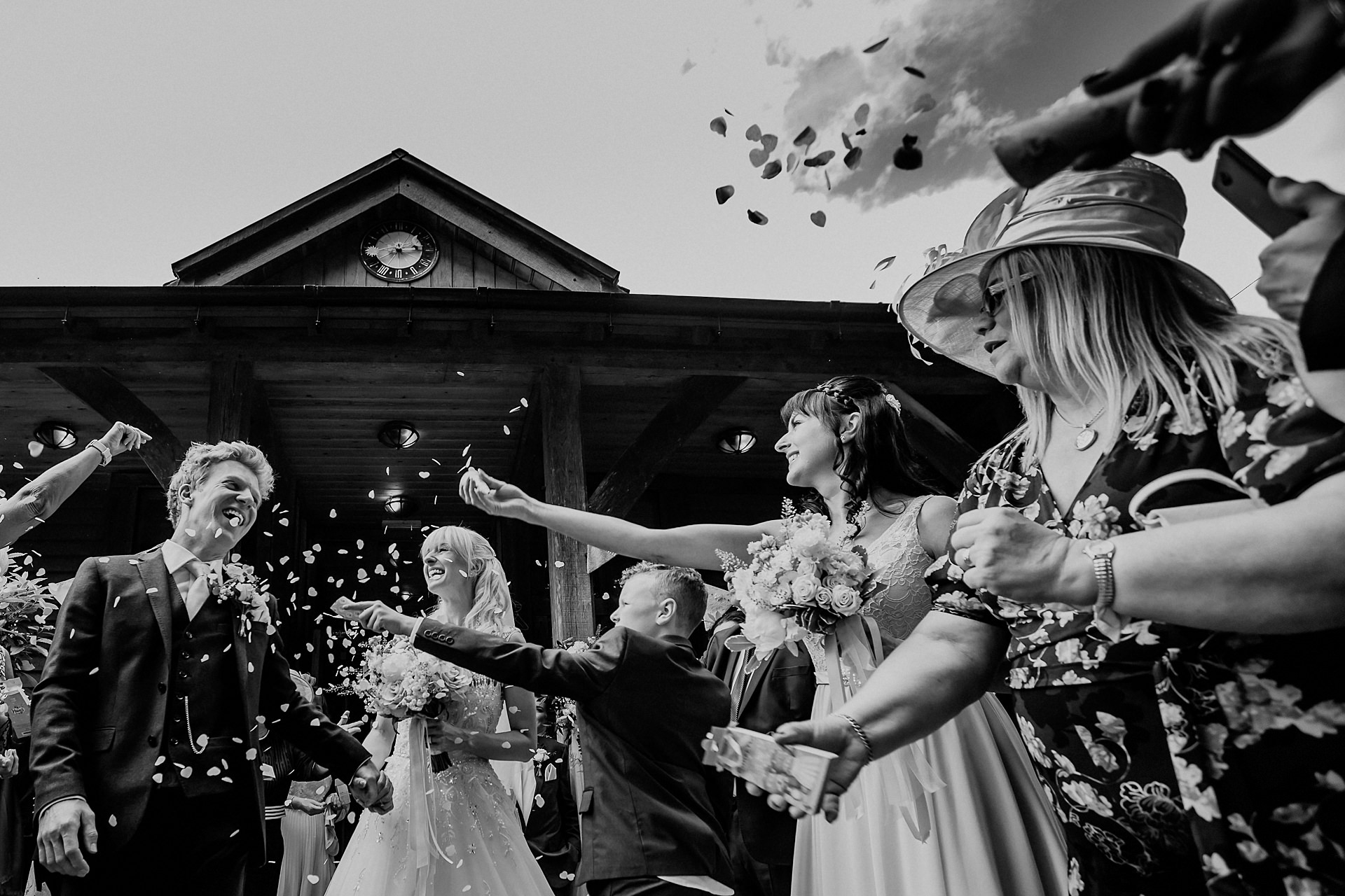 confetti after the wedding in knutsford