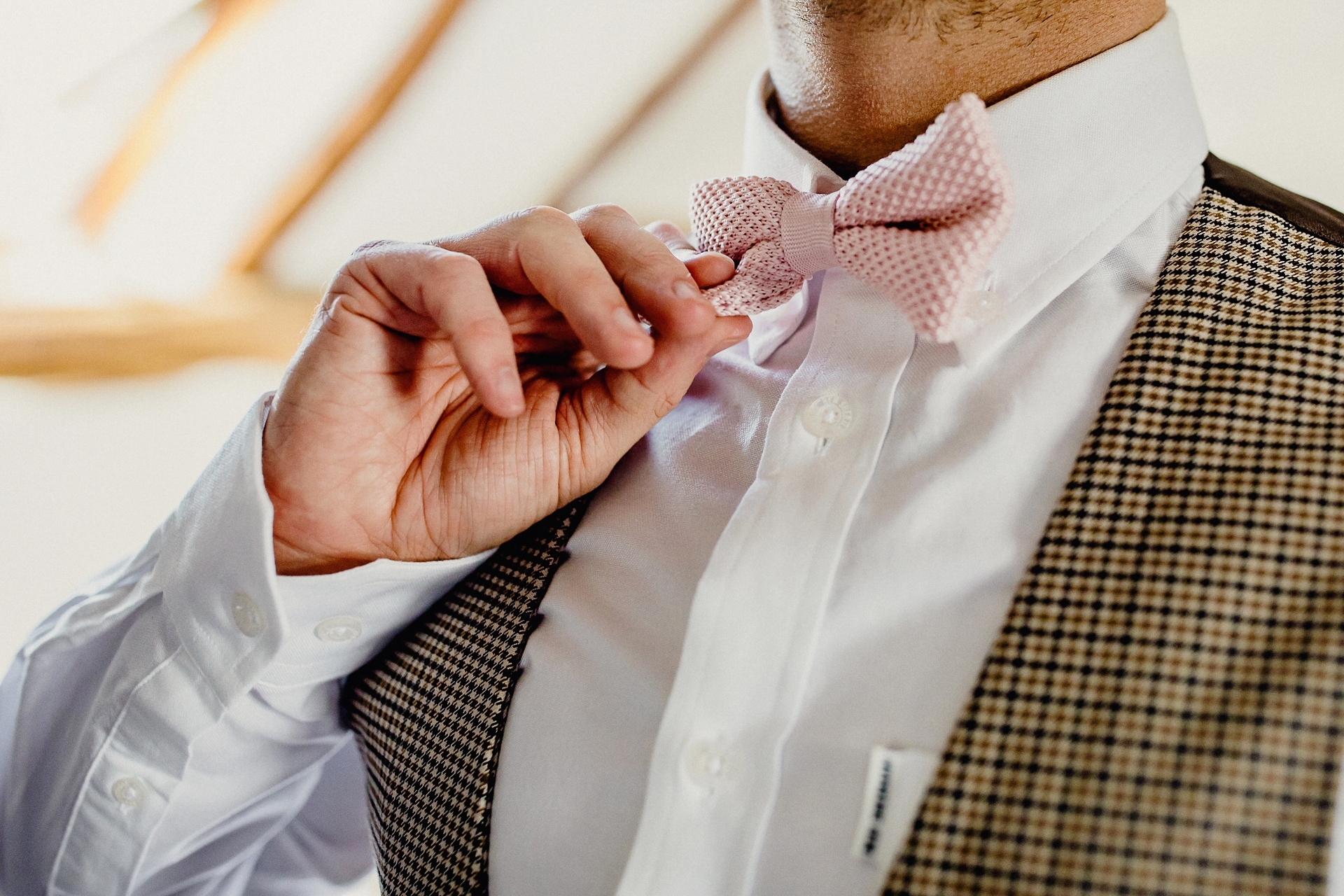 groom and bow tie, wedding preparations