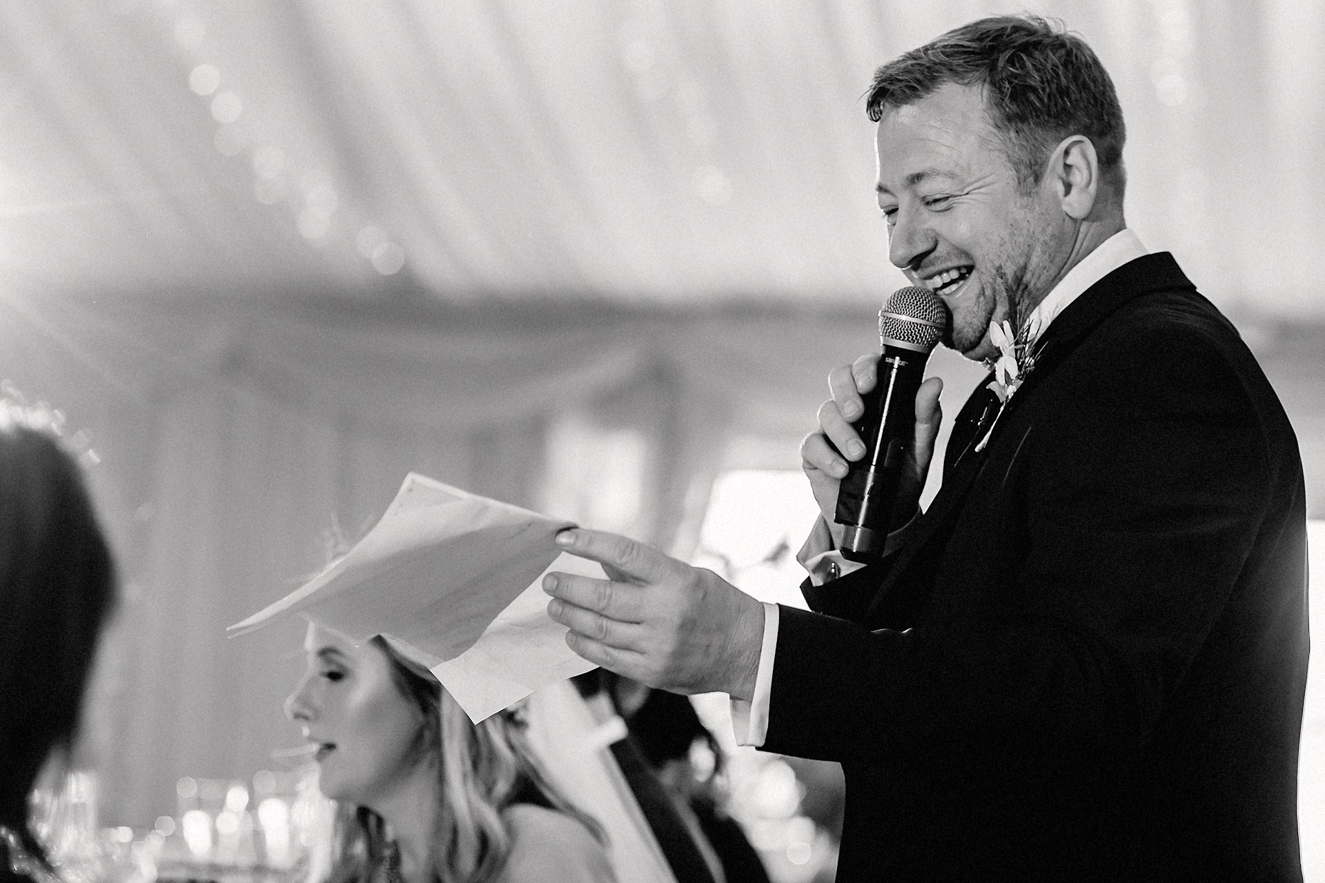 photograph of the father of the bride doing a speech