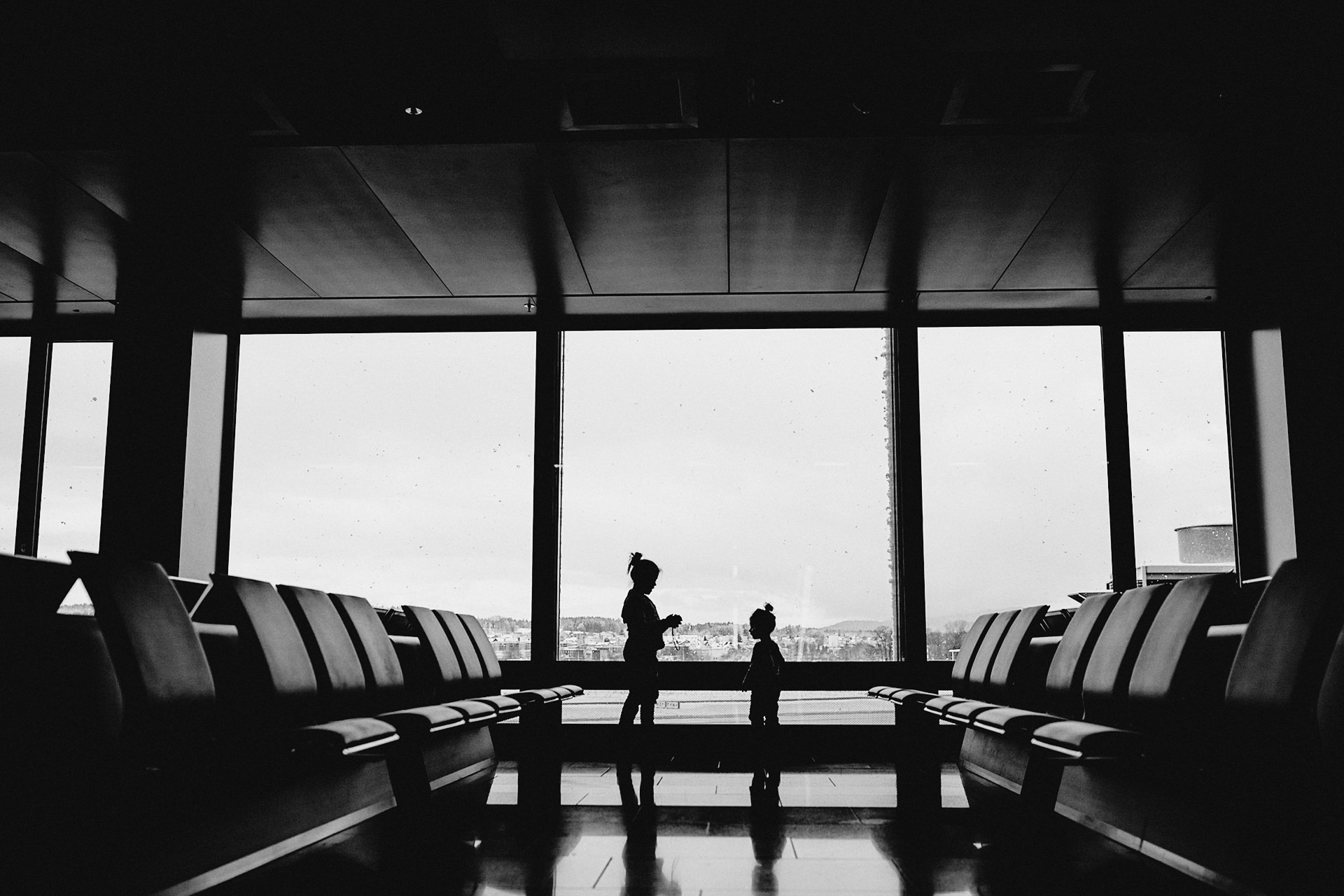 lucy and olivia at the airport in zurich