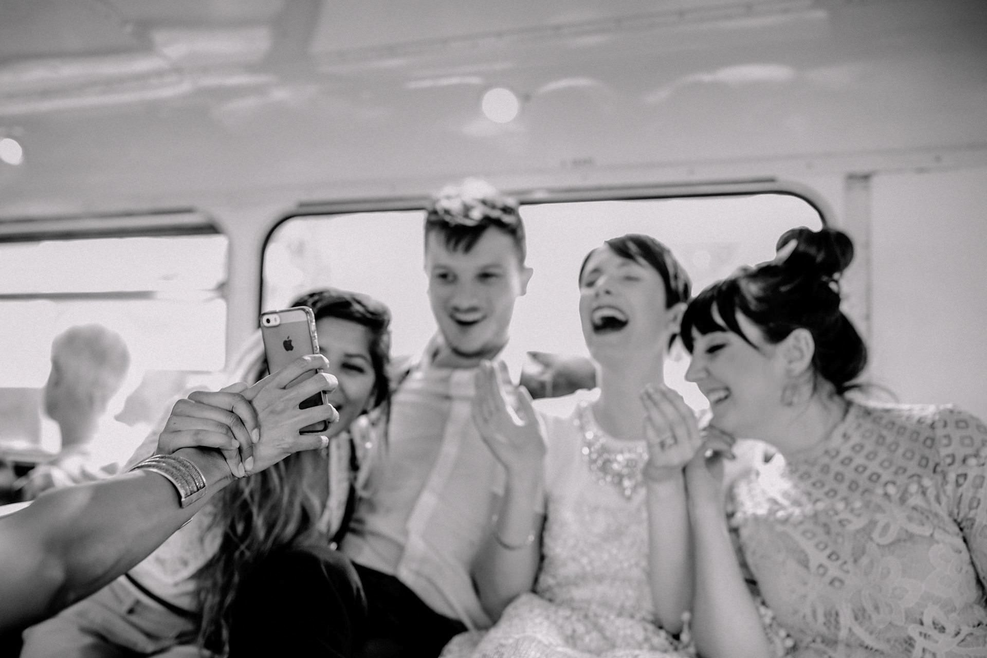 london wedding pictures, on the routemaster bus