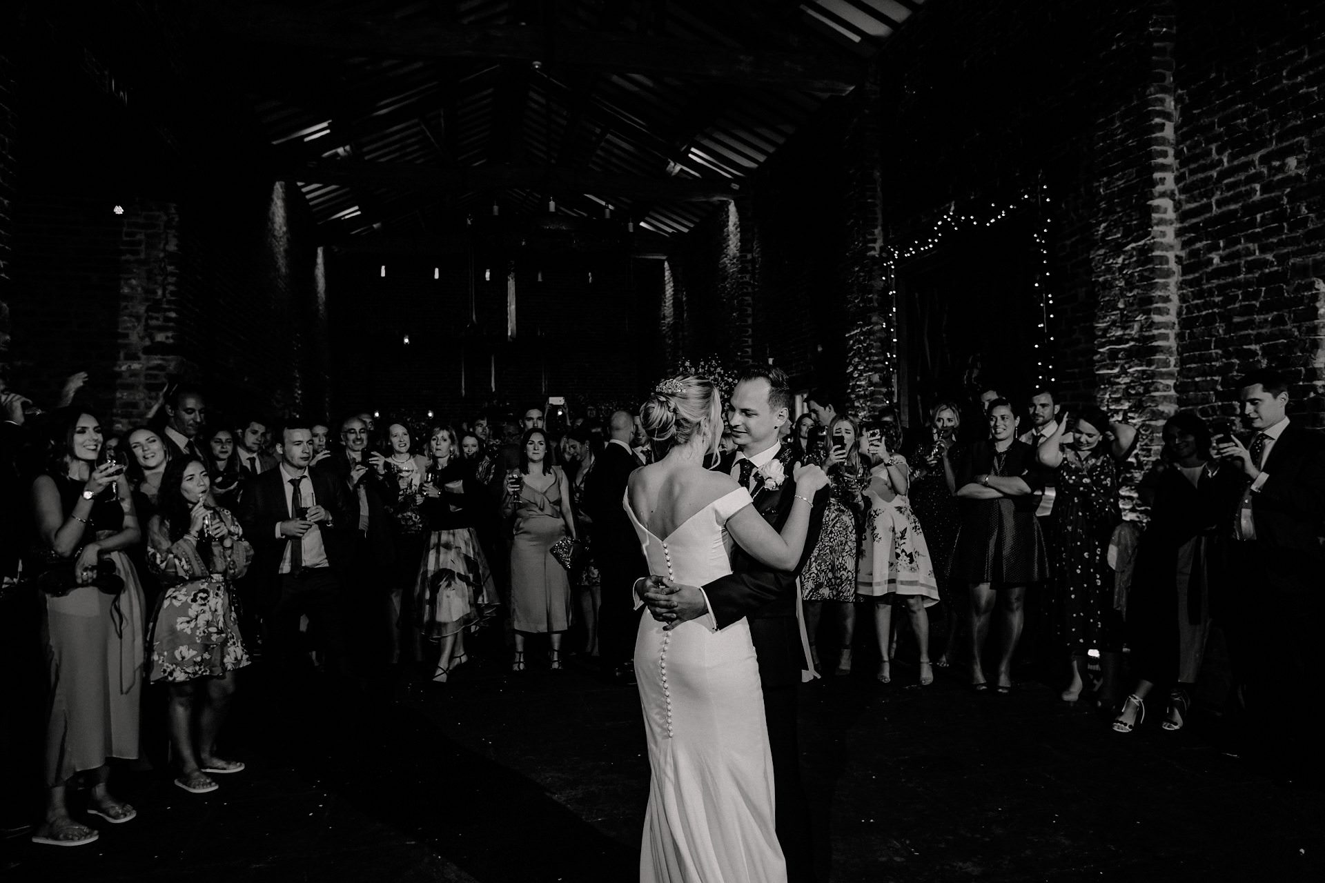 first dance of the married couple at meols hall tithe barn