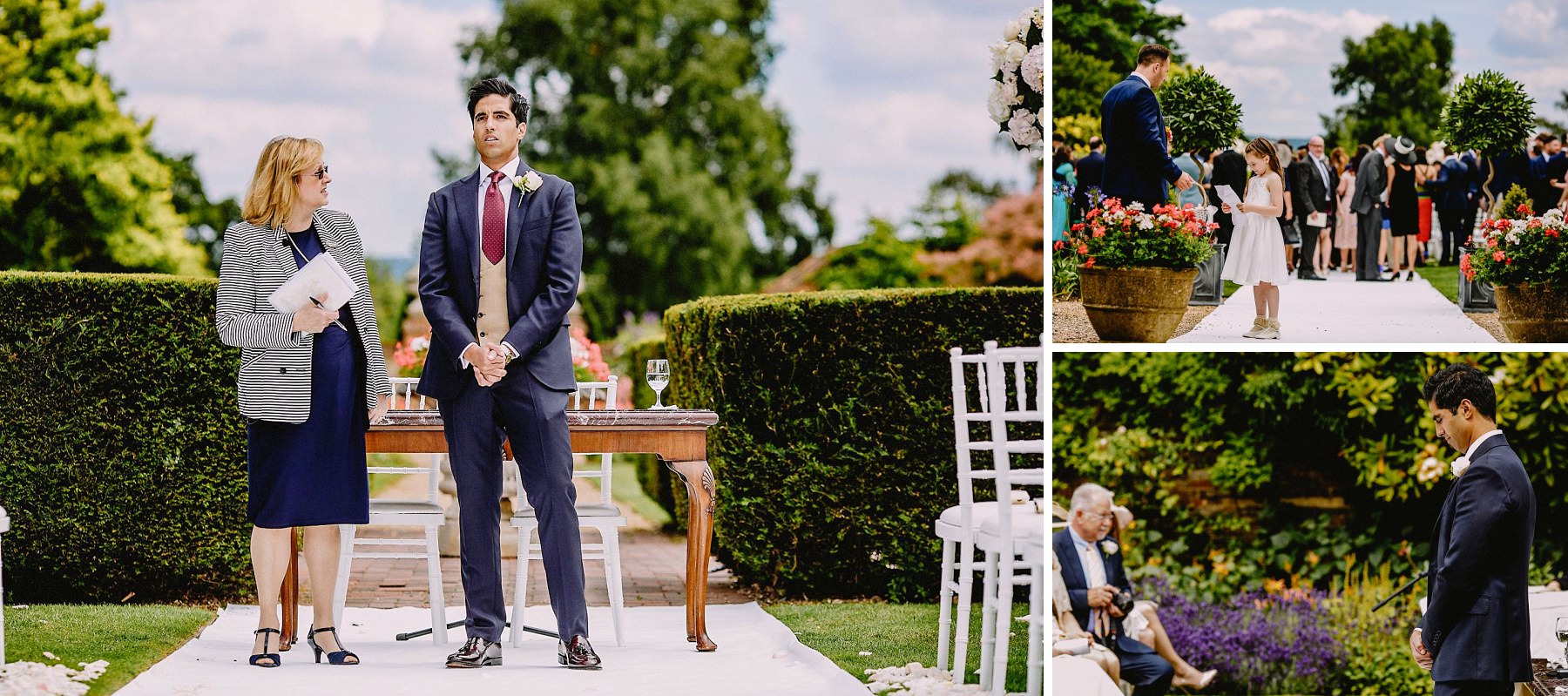 groom waiting at the aisle