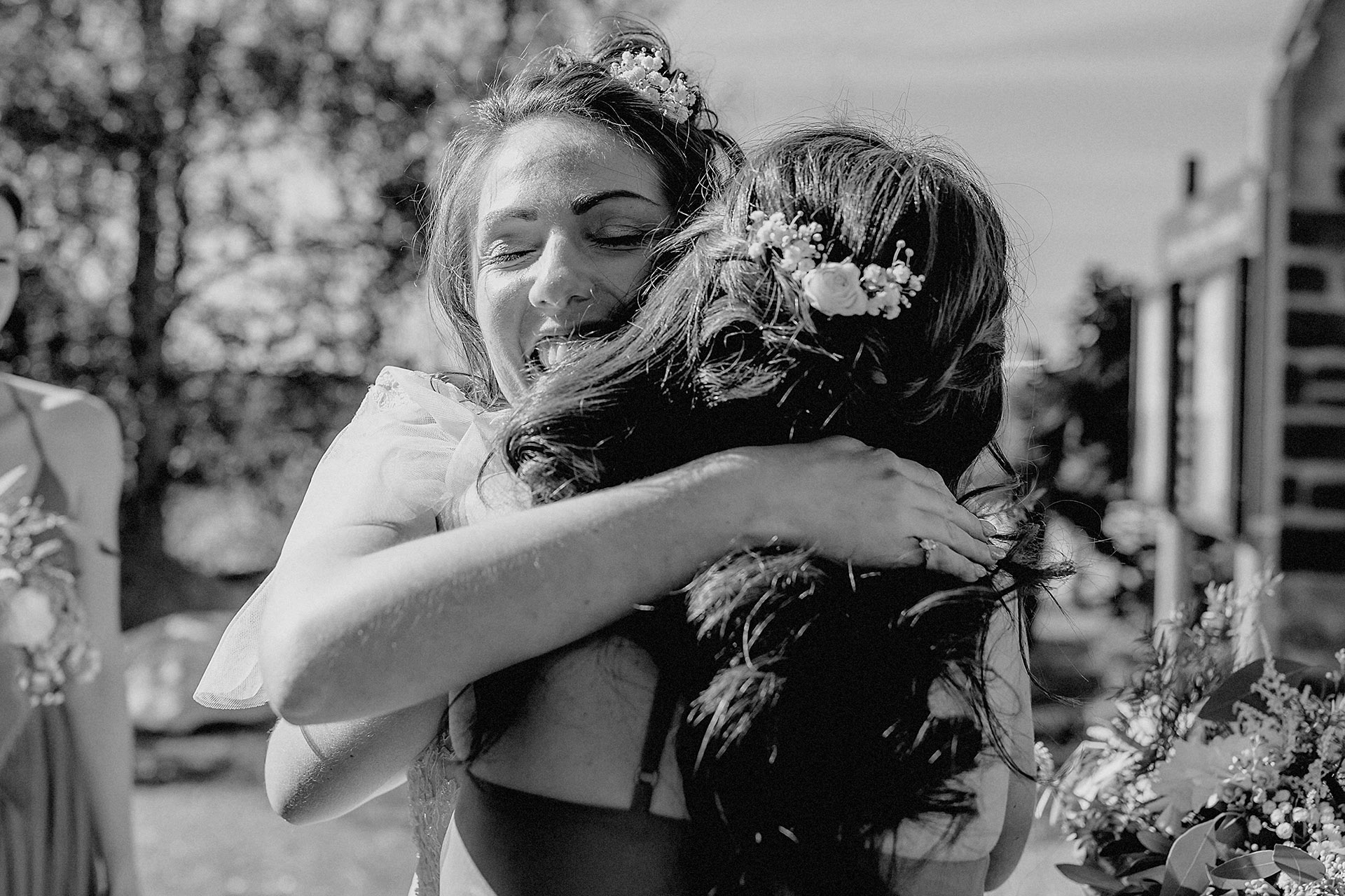 hugs for bridesmaid