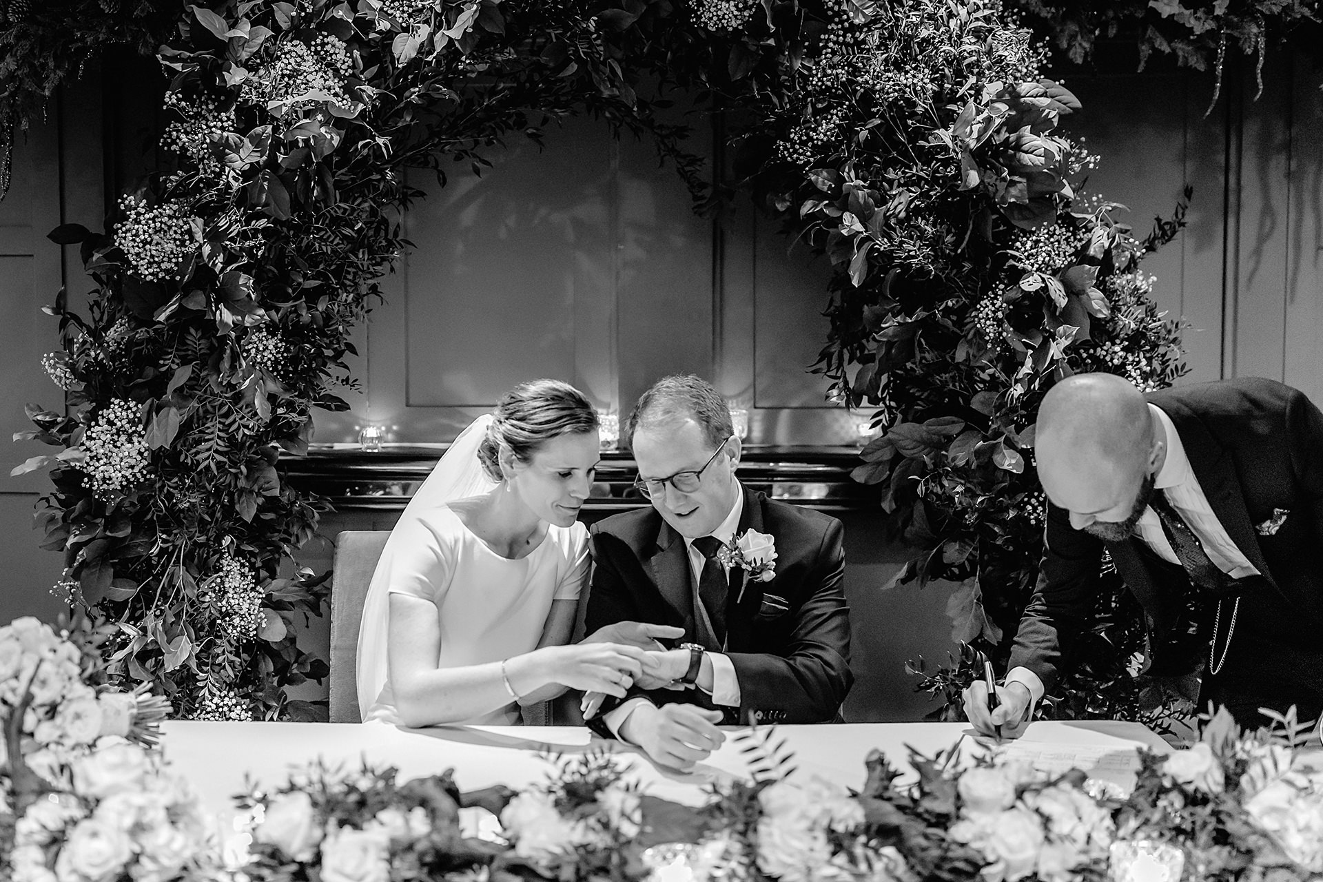 exchange of rings and signing the register