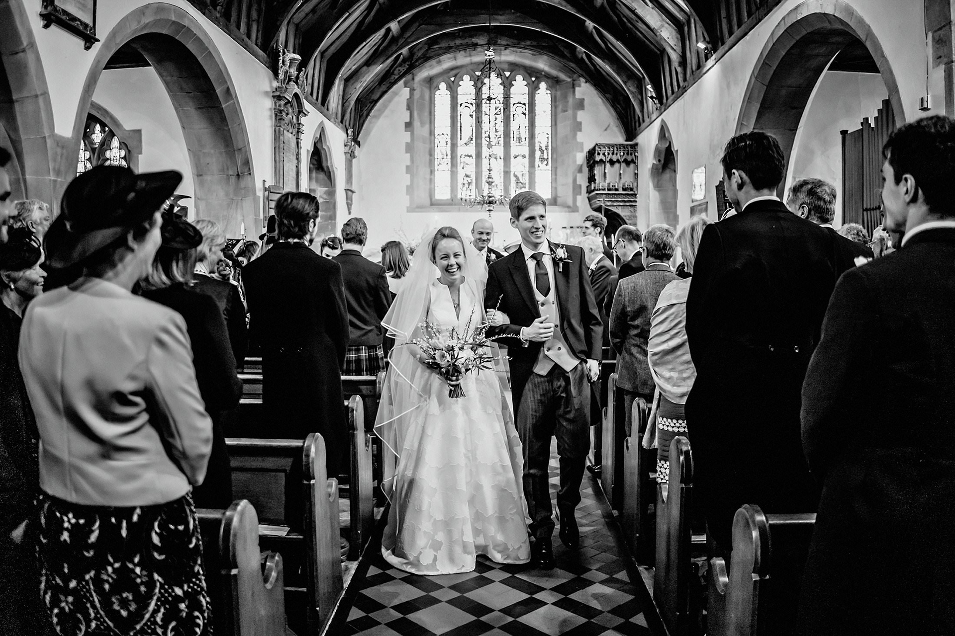 recessional photo in black and white