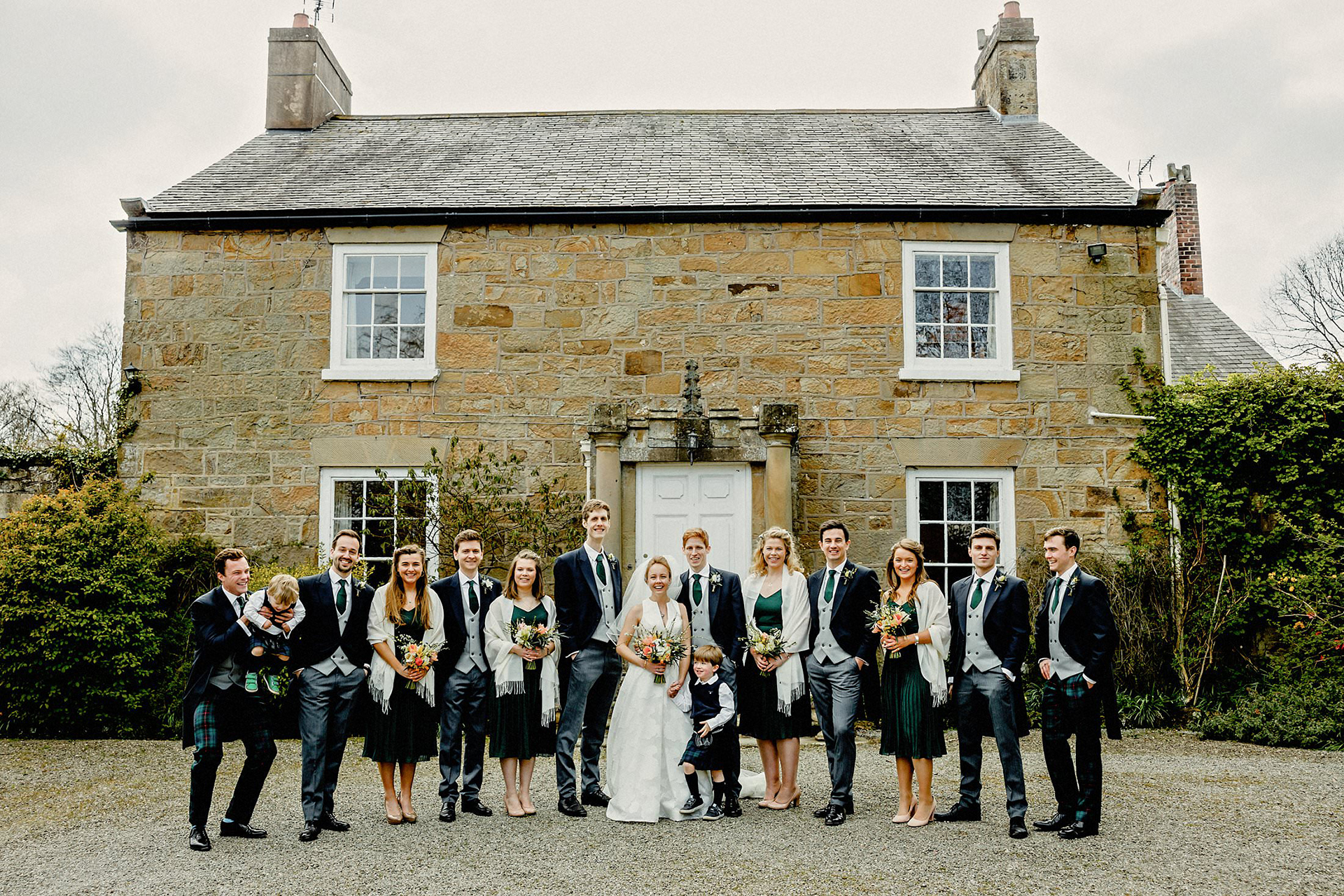 formal photo, bridesmaids and ushers
