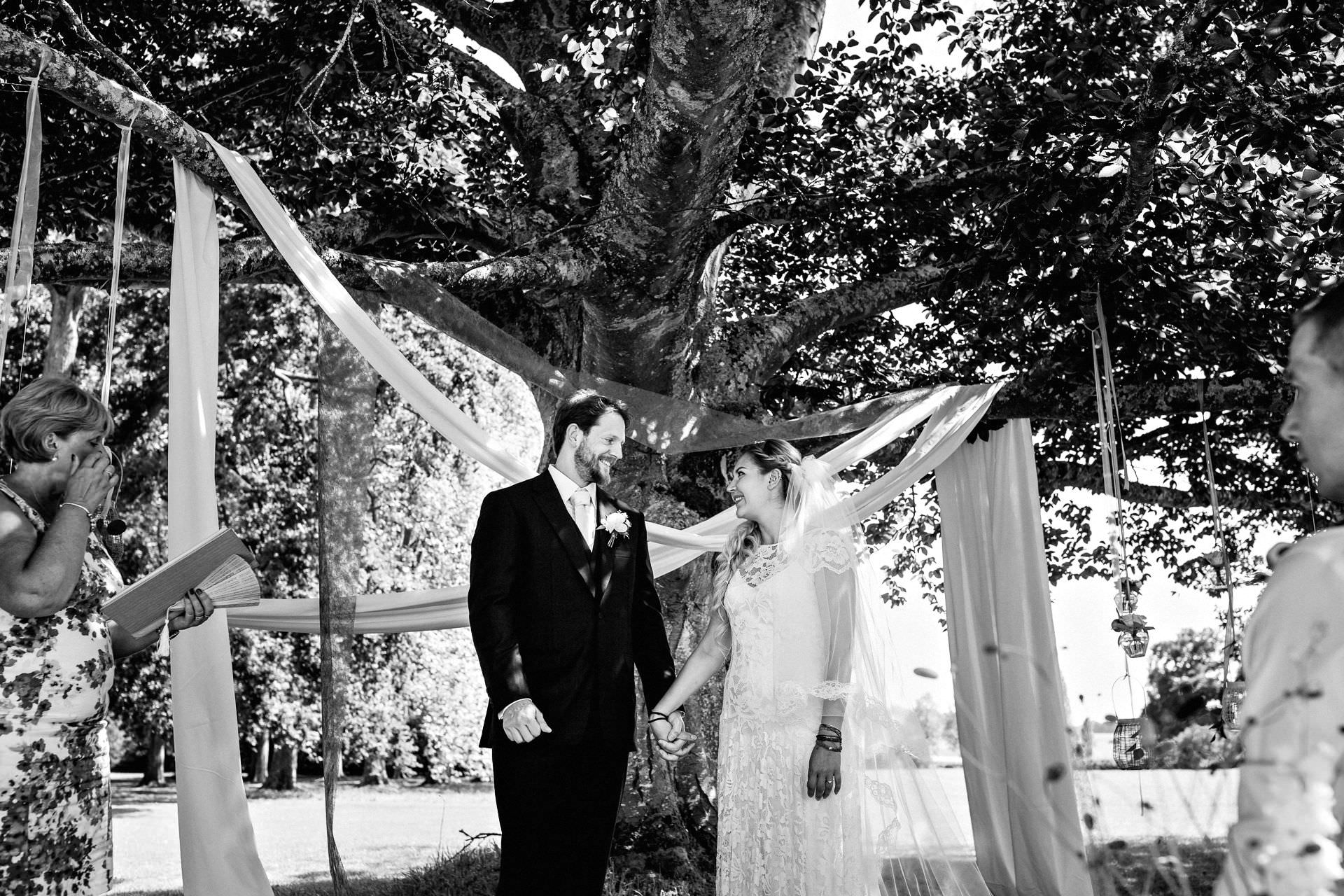 humanist wedding by the tree
