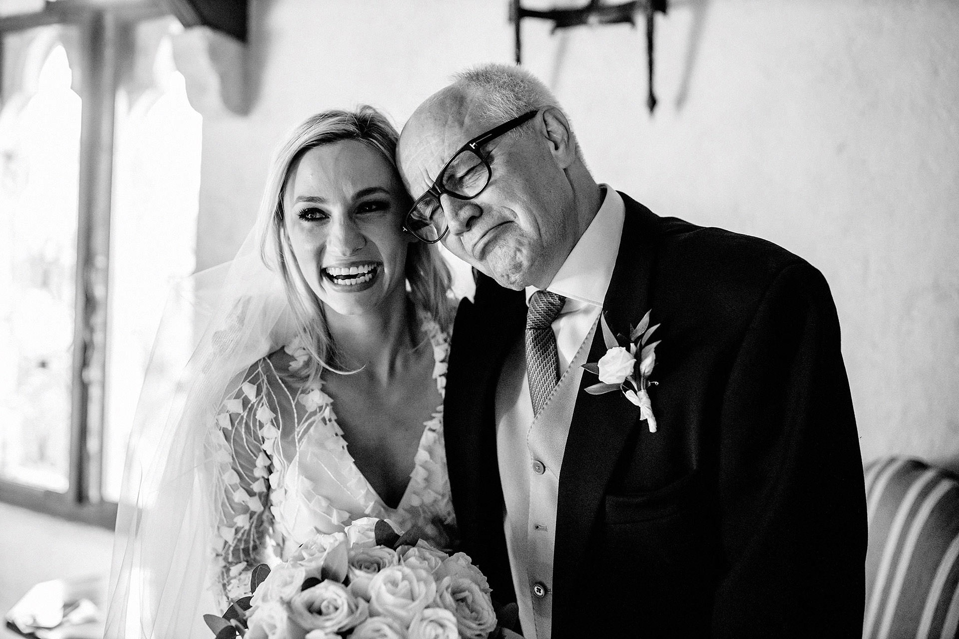 the bride and her father 