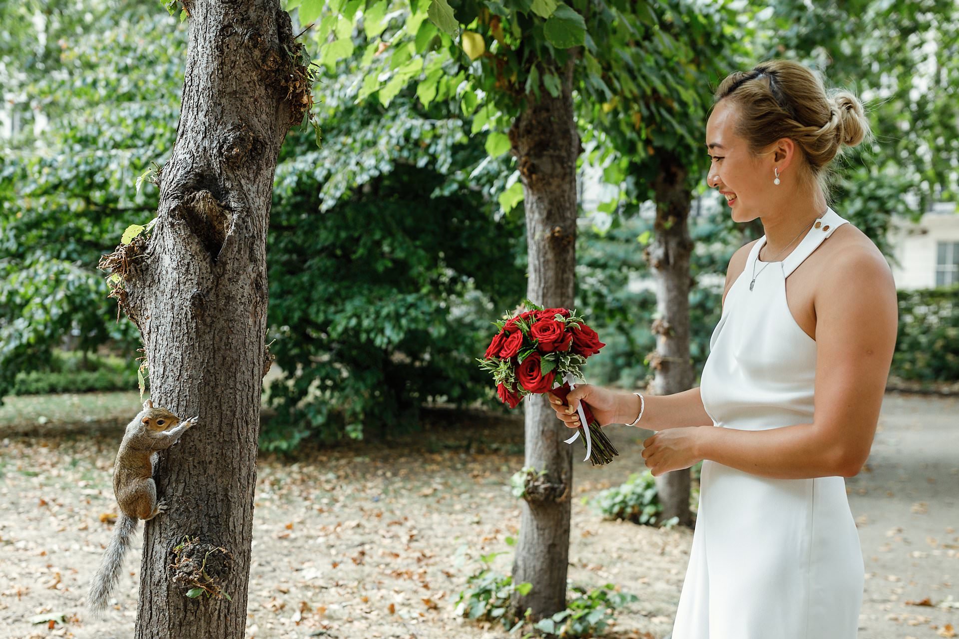 bride and a squirrel 