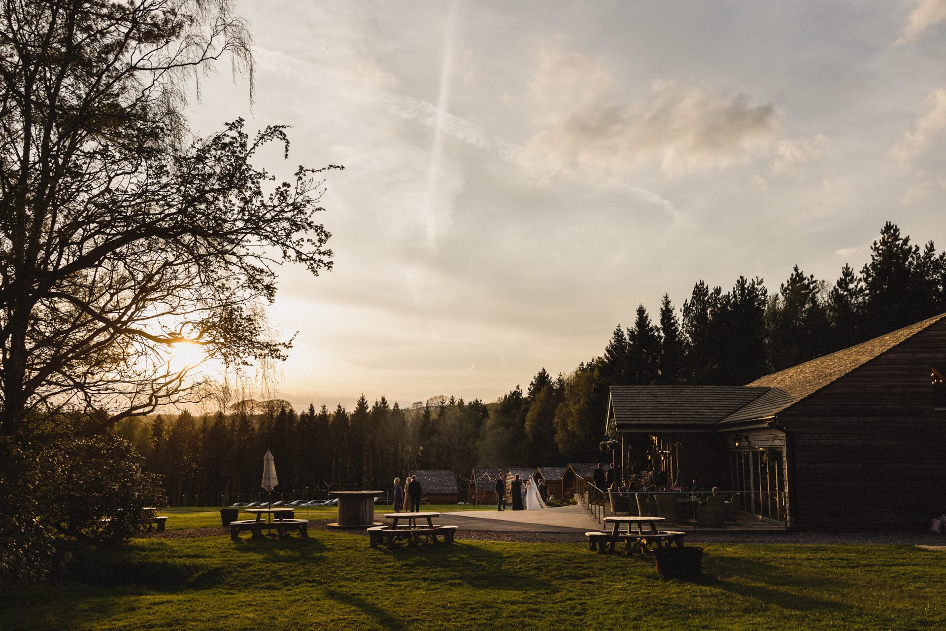 wedding venue at sunset in stoneyhurst