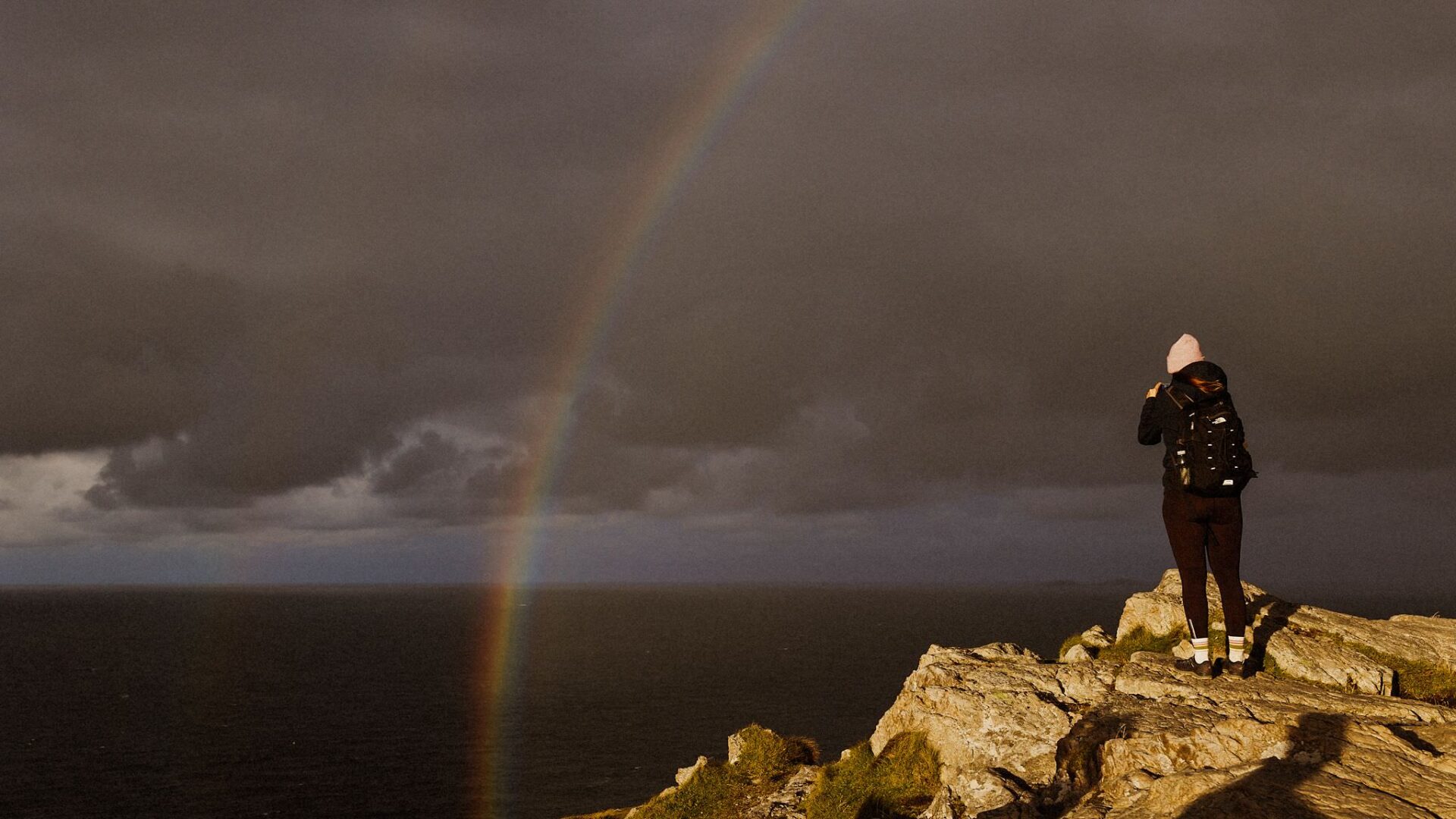 rainbow in the sea